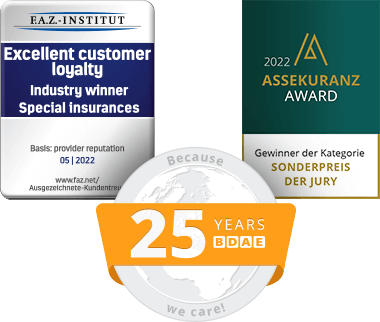F.A.Z. - Institut - Excellent Service - 02 | 2021 and 25 Years BDAE | Assekuranz Award 2022