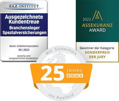 F.A.Z. - Institut - 1. Platz Spezialversicherungen - 02 | 2020 und 25 Jahre BDAE | Assekuranz Award 2022